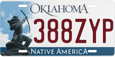 OK license plate 388ZYP