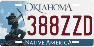 OK license plate 388ZZD