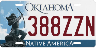 OK license plate 388ZZN