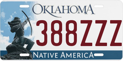 OK license plate 388ZZZ