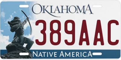 OK license plate 389AAC