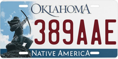 OK license plate 389AAE