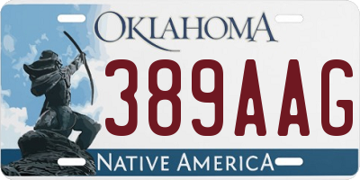 OK license plate 389AAG