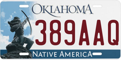 OK license plate 389AAQ