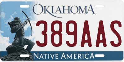 OK license plate 389AAS