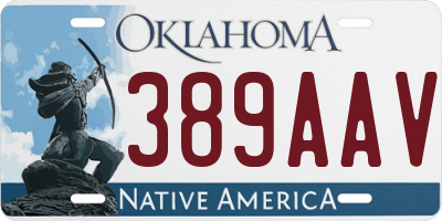 OK license plate 389AAV