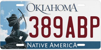 OK license plate 389ABP