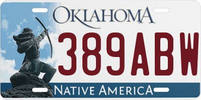 OK license plate 389ABW