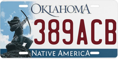 OK license plate 389ACB