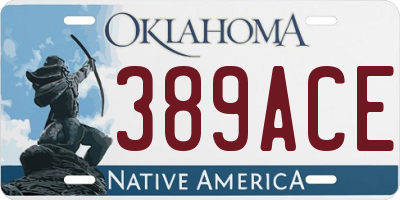 OK license plate 389ACE