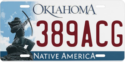 OK license plate 389ACG