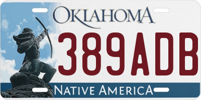 OK license plate 389ADB