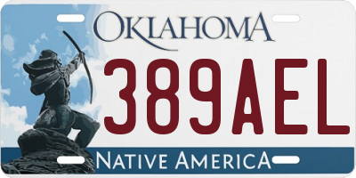 OK license plate 389AEL