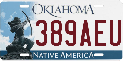 OK license plate 389AEU
