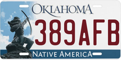 OK license plate 389AFB