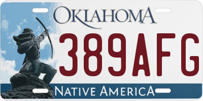 OK license plate 389AFG