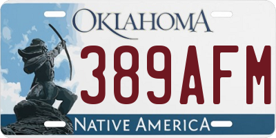 OK license plate 389AFM