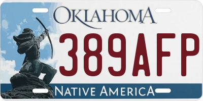 OK license plate 389AFP