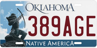 OK license plate 389AGE