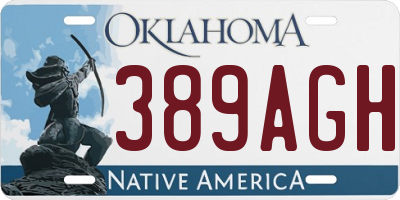 OK license plate 389AGH