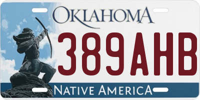 OK license plate 389AHB