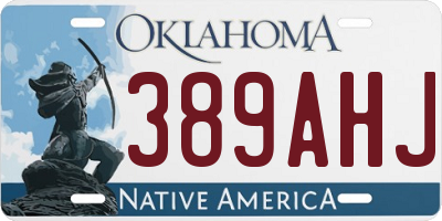 OK license plate 389AHJ