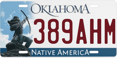 OK license plate 389AHM