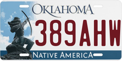 OK license plate 389AHW