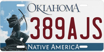 OK license plate 389AJS