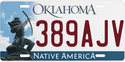OK license plate 389AJV