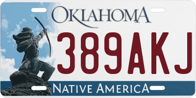OK license plate 389AKJ