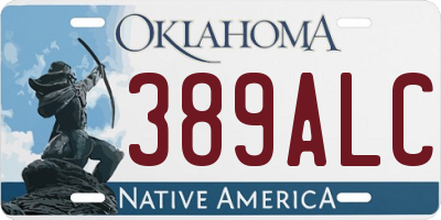 OK license plate 389ALC
