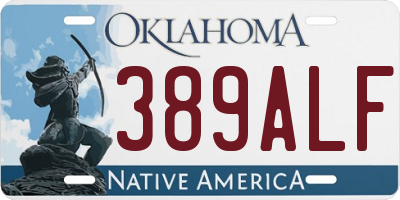 OK license plate 389ALF
