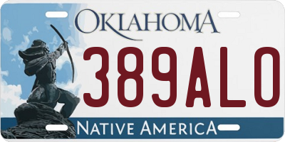 OK license plate 389ALO