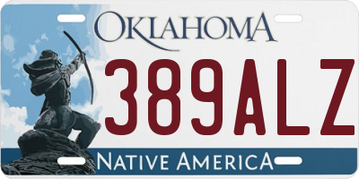 OK license plate 389ALZ