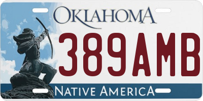 OK license plate 389AMB
