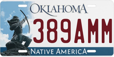 OK license plate 389AMM