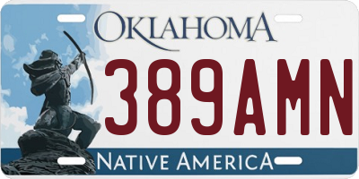 OK license plate 389AMN