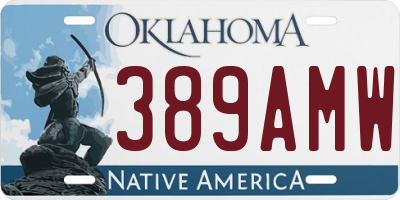 OK license plate 389AMW