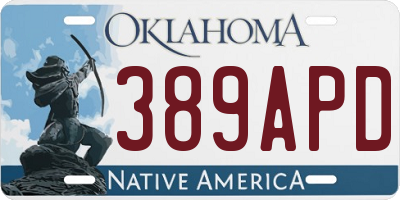 OK license plate 389APD