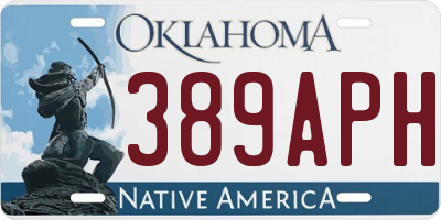 OK license plate 389APH