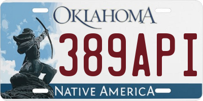 OK license plate 389API