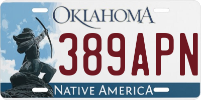 OK license plate 389APN