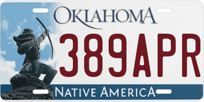 OK license plate 389APR