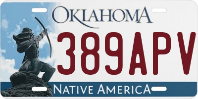 OK license plate 389APV