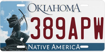 OK license plate 389APW