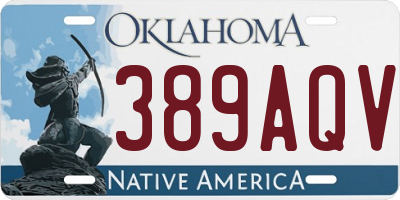 OK license plate 389AQV