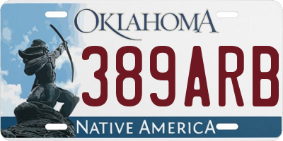 OK license plate 389ARB