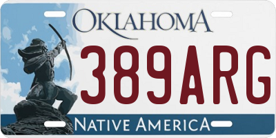 OK license plate 389ARG