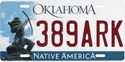 OK license plate 389ARK